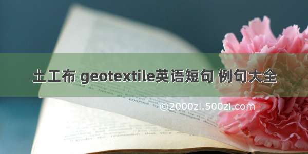 土工布 geotextile英语短句 例句大全