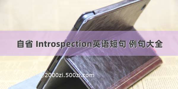 自省 Introspection英语短句 例句大全