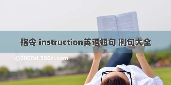 指令 instruction英语短句 例句大全