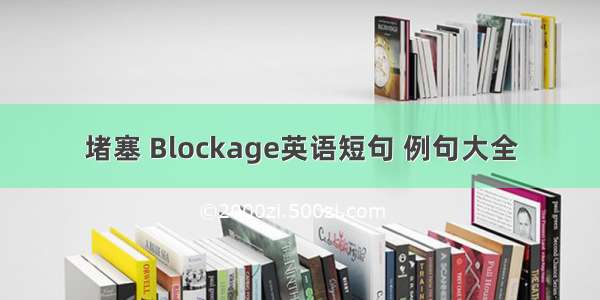 堵塞 Blockage英语短句 例句大全