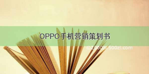 OPPO手机营销策划书