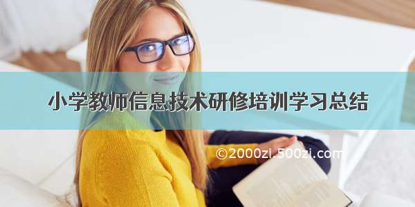 小学教师信息技术研修培训学习总结