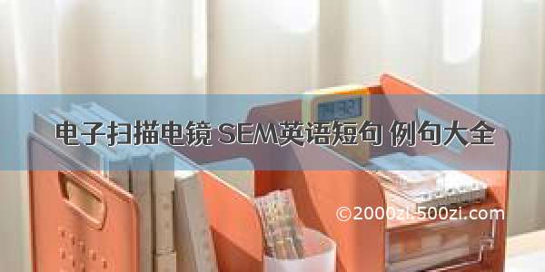 电子扫描电镜 SEM英语短句 例句大全