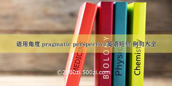 语用角度 pragmatic perspective英语短句 例句大全