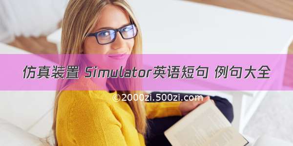 仿真装置 Simulator英语短句 例句大全