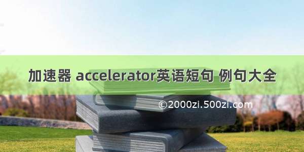 加速器 accelerator英语短句 例句大全