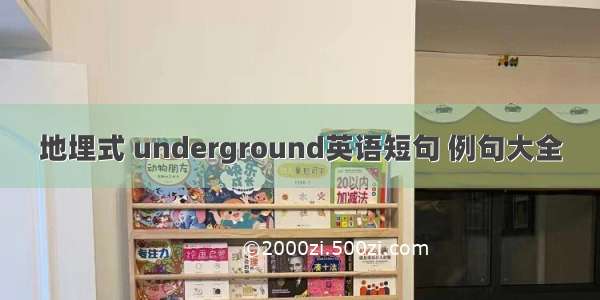 地埋式 underground英语短句 例句大全