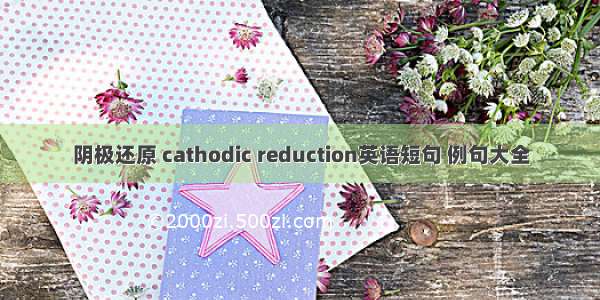 阴极还原 cathodic reduction英语短句 例句大全