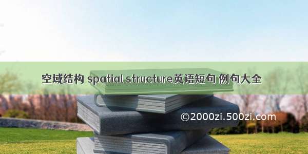 空域结构 spatial structure英语短句 例句大全