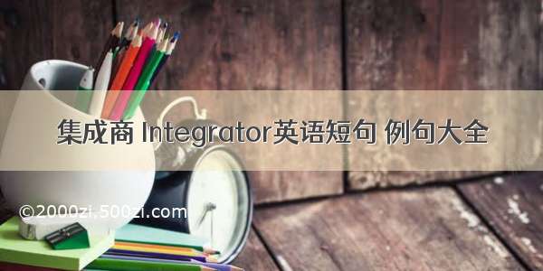 集成商 Integrator英语短句 例句大全