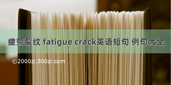 疲劳裂纹 fatigue crack英语短句 例句大全