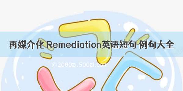 再媒介化 Remediation英语短句 例句大全