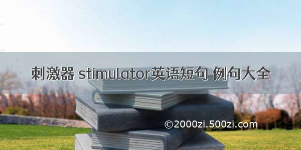 刺激器 stimulator英语短句 例句大全