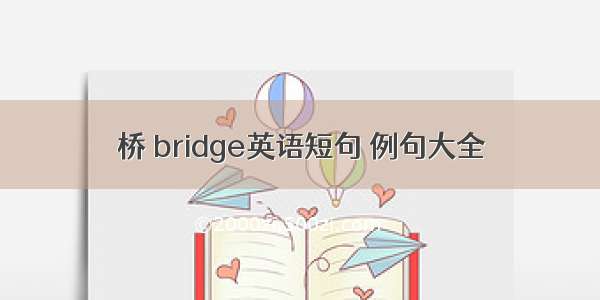 桥 bridge英语短句 例句大全