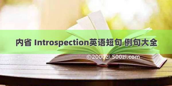 内省 Introspection英语短句 例句大全