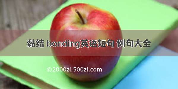 黏结 bonding英语短句 例句大全