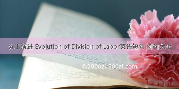 分工演进 Evolution of Division of Labor英语短句 例句大全