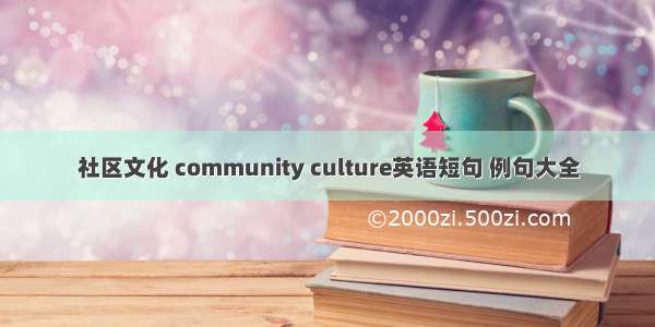 社区文化 community culture英语短句 例句大全