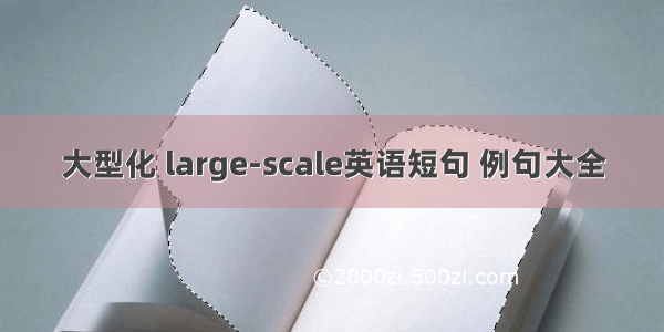 大型化 large-scale英语短句 例句大全