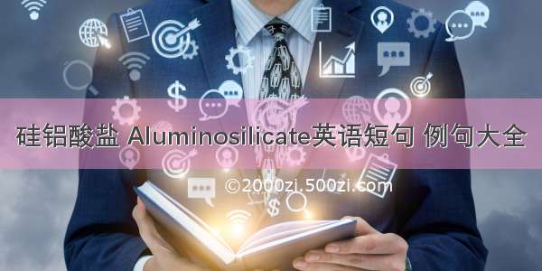 硅铝酸盐 Aluminosilicate英语短句 例句大全