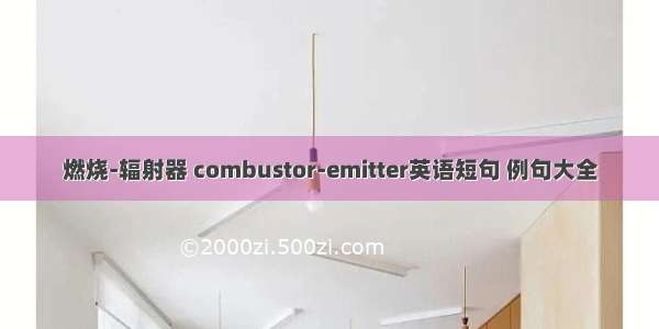 燃烧-辐射器 combustor-emitter英语短句 例句大全