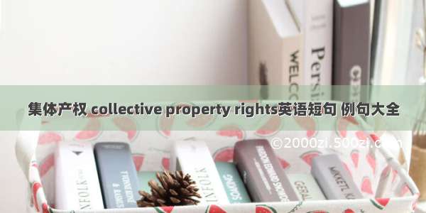 集体产权 collective property rights英语短句 例句大全