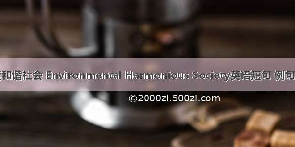 环境和谐社会 Environmental Harmonious Society英语短句 例句大全