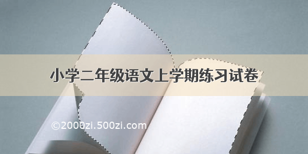 小学二年级语文上学期练习试卷