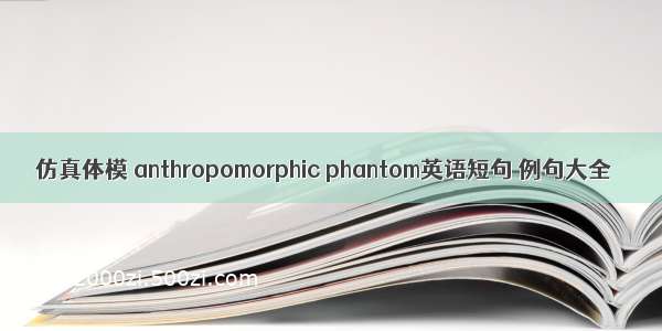 仿真体模 anthropomorphic phantom英语短句 例句大全