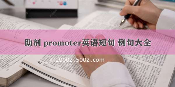 助剂 promoter英语短句 例句大全