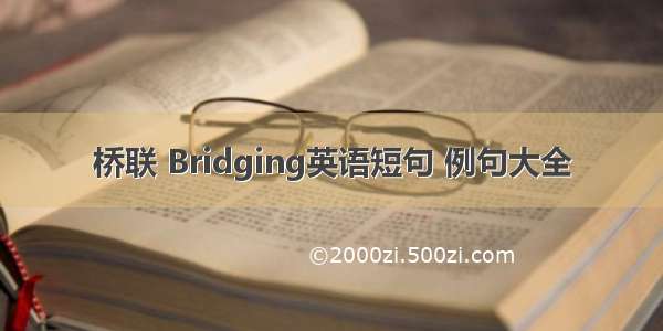 桥联 Bridging英语短句 例句大全