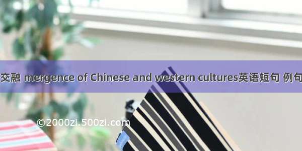 中西交融 mergence of Chinese and western cultures英语短句 例句大全