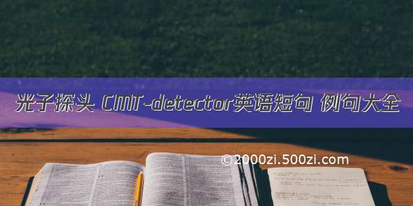 光子探头 CMT-detector英语短句 例句大全