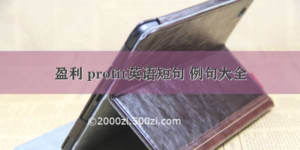 盈利 profit英语短句 例句大全