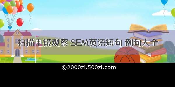 扫描电镜观察 SEM英语短句 例句大全