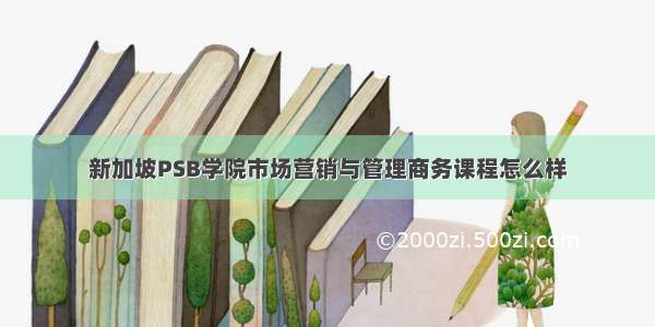 新加坡PSB学院市场营销与管理商务课程怎么样