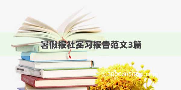 暑假报社实习报告范文3篇