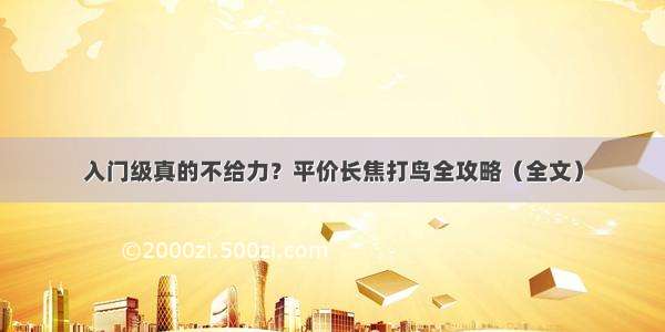 入门级真的不给力？平价长焦打鸟全攻略（全文）