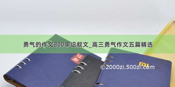 勇气的作文800字记叙文_高三勇气作文五篇精选