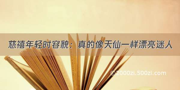 慈禧年轻时容貌：真的像天仙一样漂亮迷人