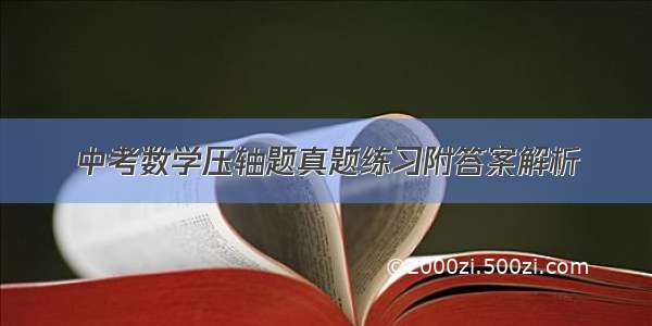 中考数学压轴题真题练习附答案解析