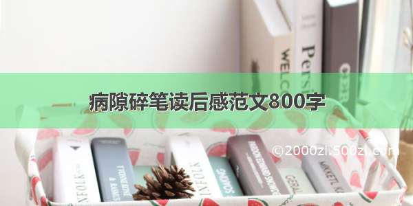 病隙碎笔读后感范文800字