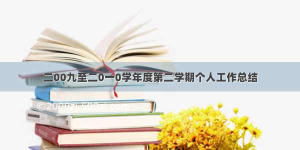 二00九至二0一0学年度第二学期个人工作总结