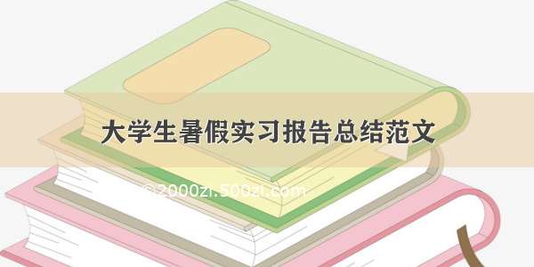 大学生暑假实习报告总结范文