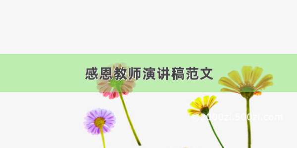 感恩教师演讲稿范文