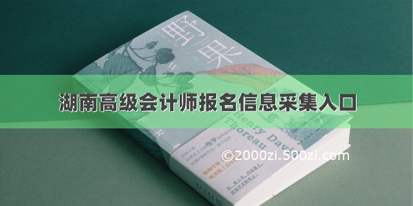 湖南高级会计师报名信息采集入口