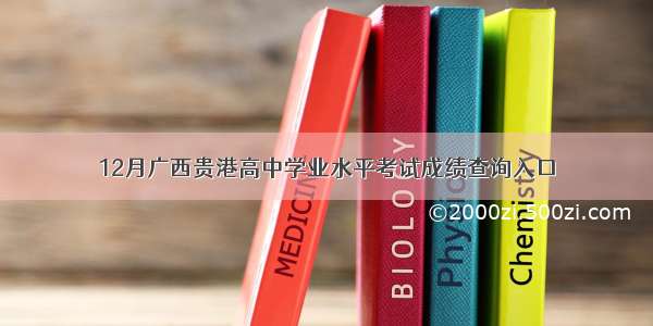 12月广西贵港高中学业水平考试成绩查询入口