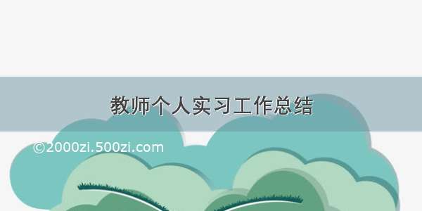 教师个人实习工作总结