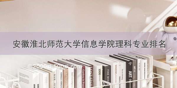 安徽淮北师范大学信息学院理科专业排名