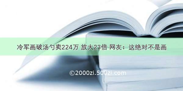 冷军画破汤勺卖224万 放大23倍 网友：这绝对不是画